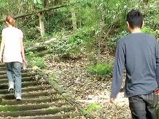Naughty Nippon Teen XXX Toy in the Woods